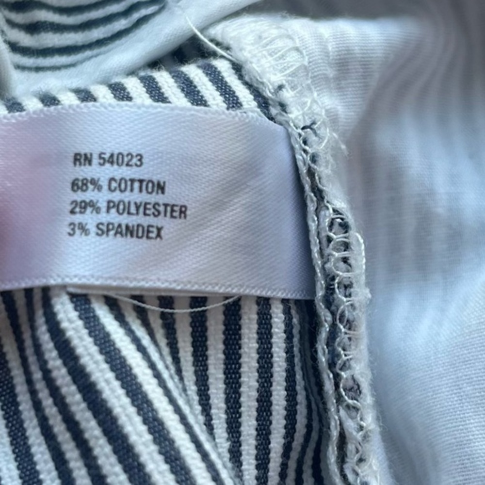 Gap • White Navy Railroad Stripe Slim Crop Pants - Picture 5 of 6
